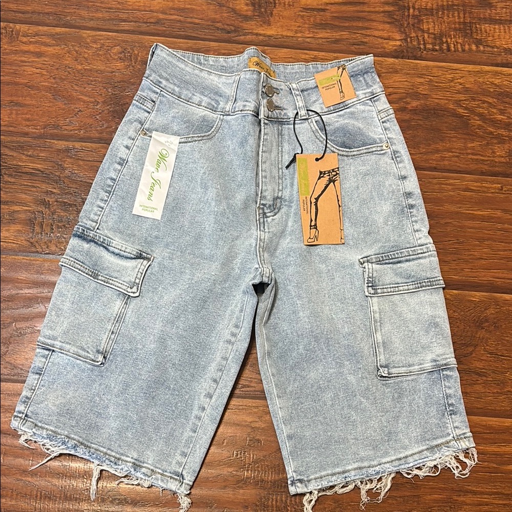 Wave women light blue jean shorts